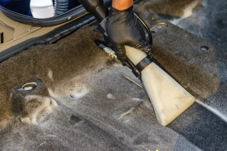Machine car carpet with soap and water